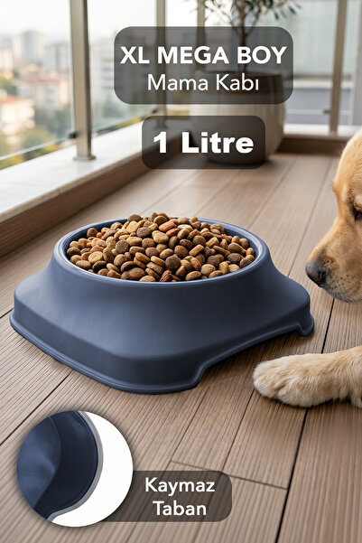 Meleni Home 1 Lt Kaymaz Taban Kedi Köpek Mama Kabı - XL Mega Boy Evcil Hayvan...