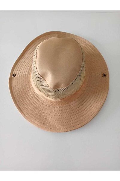 S&D ÇARŞİ Καπέλο πεζοπορίας και παναμά με κουμπιά (με δίχτυ) (Unisex) (Κρεμ)