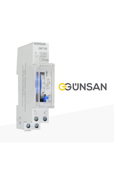 Günsan Mekanik Zaman Saati 100 Saat Rezervli, 24 Saatlik Otomat Tipi (220–240...