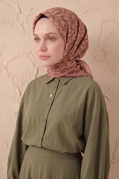 Silk Home Μαλακό Φουλάρι Σάλι με Μοτίβο Κρούστα Κρεμμυδιού 90x90