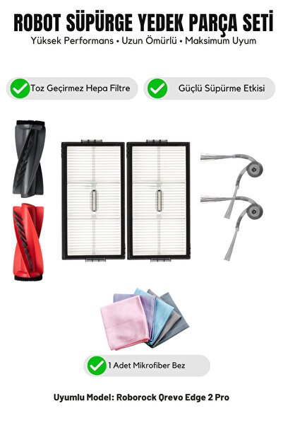 Asgard Grup Roborock Qrevo Edge 2 Pro Συμβατό με 1 κύρια βούρτσα, 2 πλαϊνές β...
