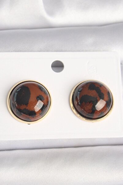 norsary Brass Gold Color 3D Circle Leopard Model Women's Earrings