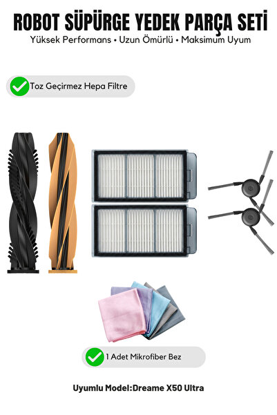 Asgard Grup Dreame X50 Ultra Compatible 1 Main Brush 2 Side Brushes 2 Filters...