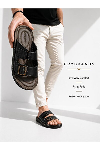 crybrands 900-2 Ανδρικές παντόφλες με ανατομικό δερμάτινο εσωτερικό πάτο