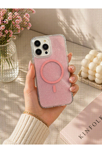 FawCase İphone 14 Pro Max Simli & Magsafe Özellikli Premium Telefon Kılıfı
