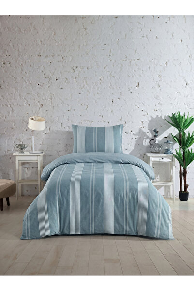 Sofline Bella Gold Natural Cotton Single Duvet Cover Set, Duvet Cover Set wit...