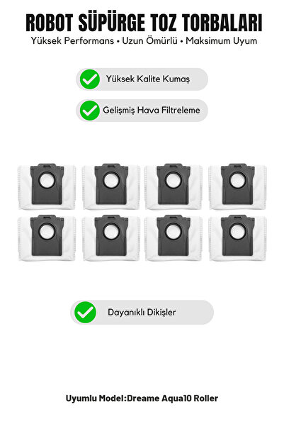 Asgard Grup Συμβατή με Dreame Aqua10 Roller, συσκευασία 8 τσαντών σκόνης