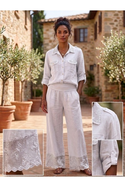 Rabiossa Women's Elegant Imported Linen Suit