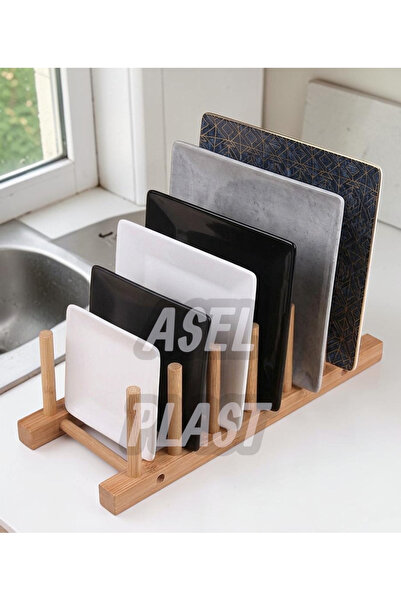 ASEL PLAST Bambu Tabaklık Standı & Tencere Kapağı & Kitaplık & Düzenleyici &O...