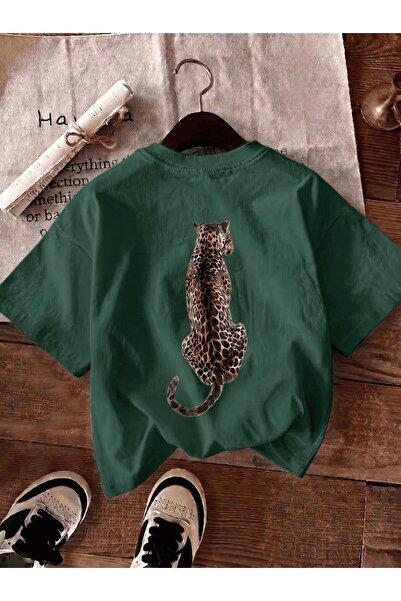 Oksit Υπερμεγέθη γυναικεία μπλουζάκια από βαμβάκι με λεοπάρ στάμπα στην πλάτη...