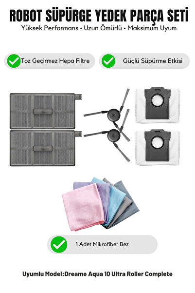 Asgard Grup Dreame Aqua10 Ultra Roller Πλήρως συμβατό 2 πλαϊνές βούρτσες 2 φί...