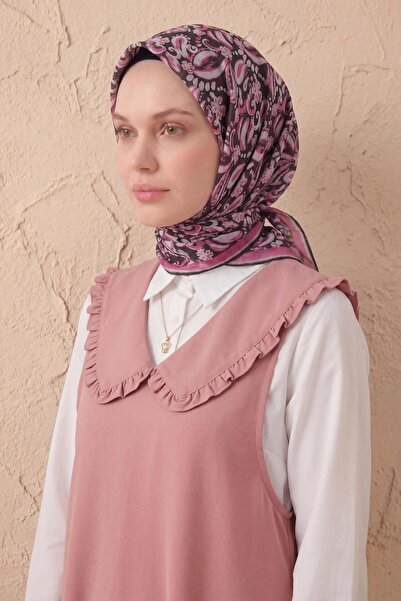 Silk Home Μαλακό Κασκόλ Σάλι με Μοτίβο Πράσινο 90x90