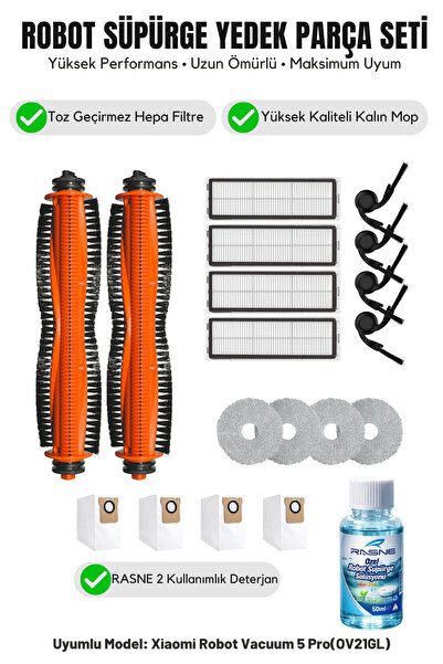 Asgard Grup Robot Vacuum 5 Pro (OV21GL) Compatibil 2 perii principale 4 perii...