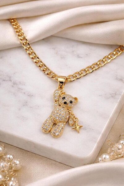 AndraRose Styles Κολιέ Σελέστε Χρυσό