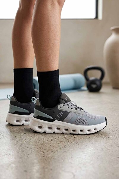 Lufian Γυναικεία παπούτσια για περπάτημα και γυμναστική σε γκρι ανθρακί σόλα ...