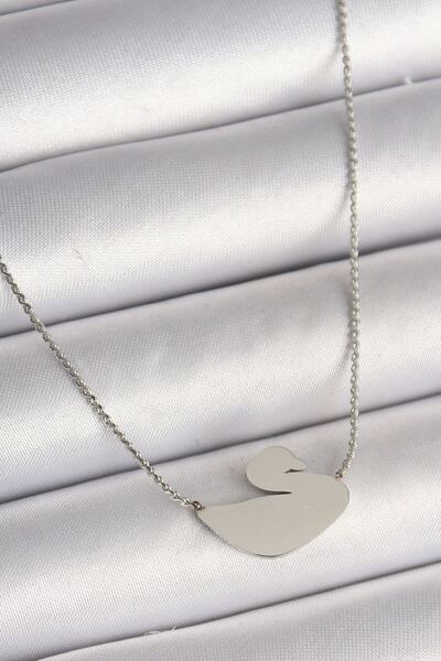 norsary 316L Steel Silver Color Chain Swan Model Women's Necklace