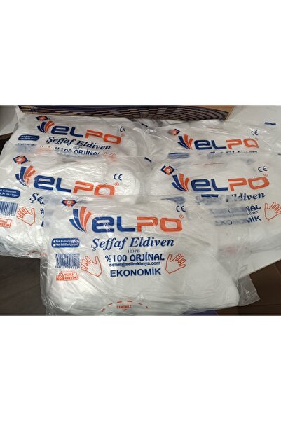 Genel Markalar Şeffaf Eldiven 5 Paket (100 Adet x 5) Tek Kullanımlık Hijyenik Eldiven