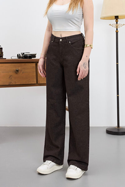 alanora Women's High Waist Snow Wash Lycra Palazzo Jeans