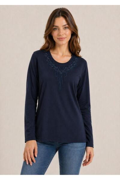 Kuraff Giyim ANNE BİSİKLET GOLĂRĂ CU PIETRE DIN BUMBAC PEȘIBIL