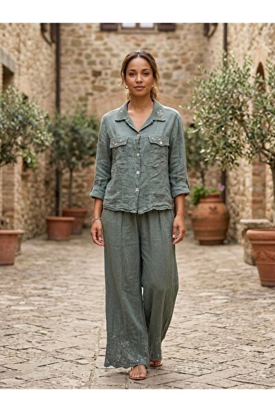 Rabiossa Women's Elegant Imported Linen Suit