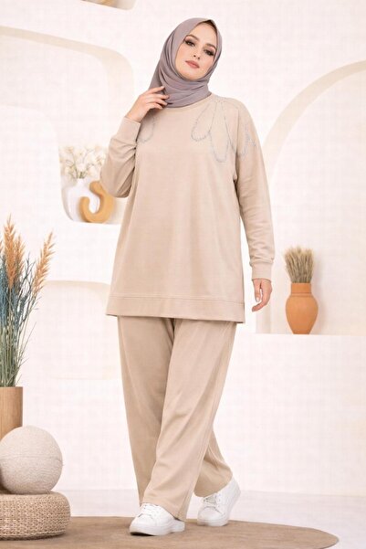 Sfg Life Moda Women's Stoned Shoulder and Cuffed Sleeve Tunic-Pants Two-Piece...