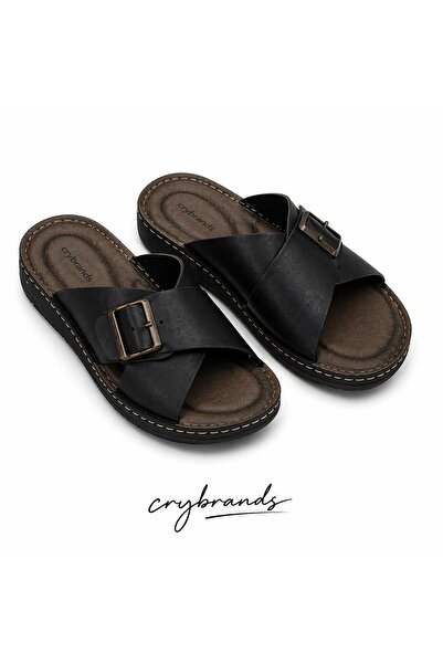 crybrands 900-2 Ανδρικές παντόφλες με ανατομικό δερμάτινο εσωτερικό πάτο