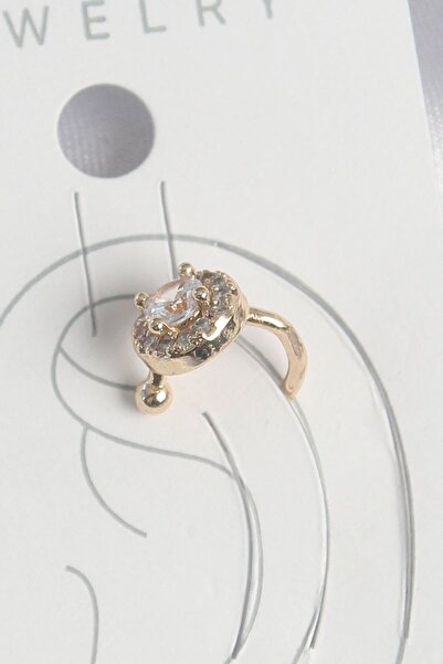 norsary Brass Gold Color Zircon Stone Women's Cartilage Earrings