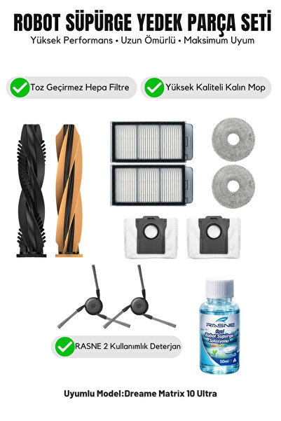 Asgard Grup Dreame Matrix 10 Ultra compatibil: 1 perie principală, 2 perii la...