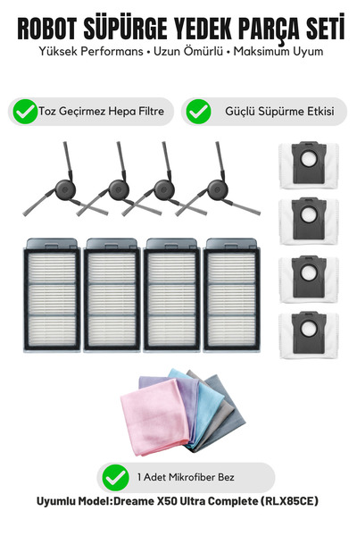Asgard Grup Dreame X50 Ultra Complete (RLX85CE) Συμβατό με 4 πλευρικές βούρτσ...