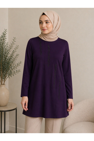 Mutlu City Medium Stone and Above Mother Combed Cotton Tunic 30643