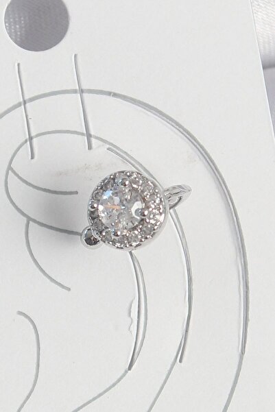 norsary Brass Silver Color Zircon Stone Women's Cartilage Model Earrings