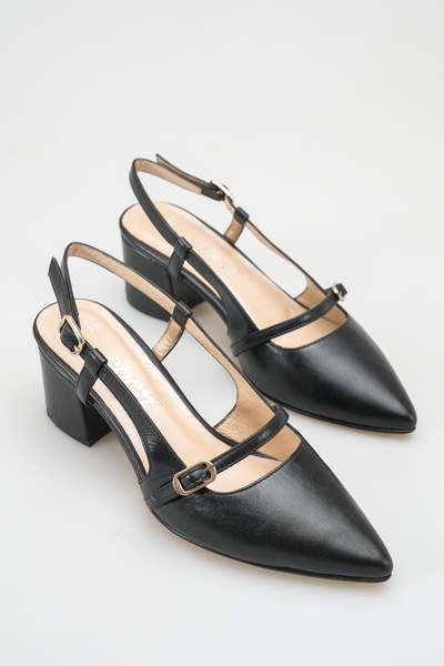 OBEN AYAKKABI Genuine Leather Women's Heeled Shoes 5 cm Italian Neolite Sole Comfortable Stylish 0027