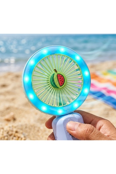 Kuzey Tacı Ledli Meyve Figürlü Mini El Vantilatörü USB Şarjlı Taşınabilir Şir...