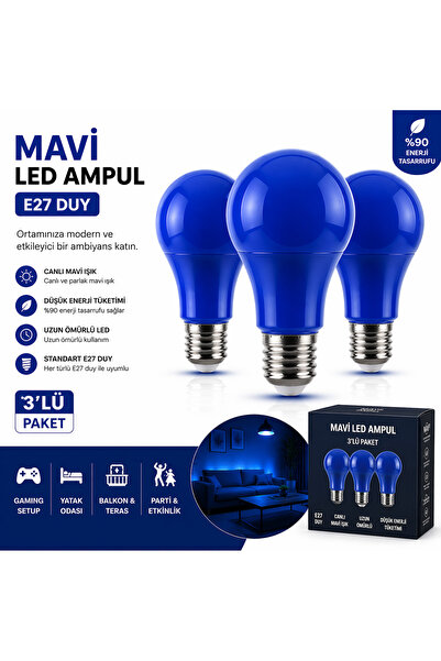 RBR 10W Renkli LED Ampul E27 | Dekoratif Ambiyans Işığı | Oda, Gaming ve Part...