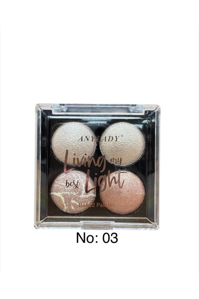 Forface Anylady Intense Pigmented 4-Piece Illuminating Palette – Radiant, Silky Baked Highlighter Set