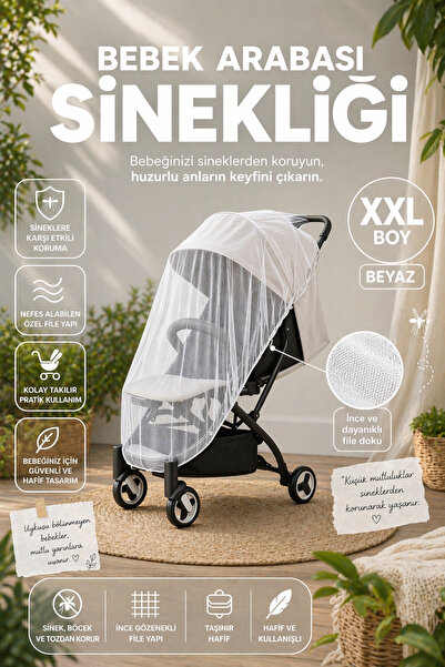 MorOflan White Baby Stroller Fly Screen Suitable for All Baby Stroller & Push...