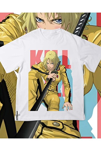 Le Savu Μπλουζάκι Kill Bill με στάμπα, unisex, oversized