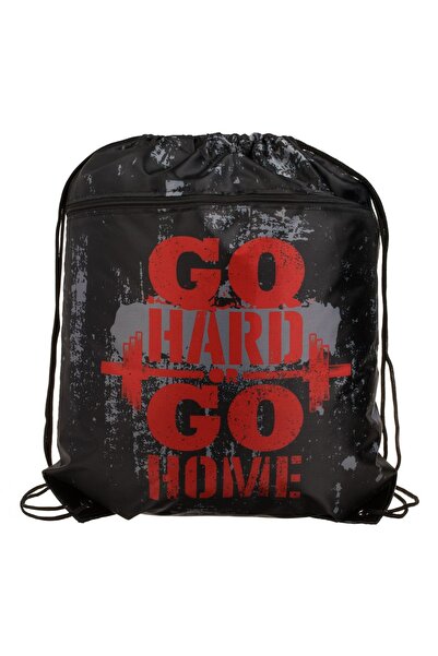 Zâna Casei Μαύρο Σακίδιο πλάτης για Αθλητισμό με Τσέπη "Go hard-Go home" 34x4...