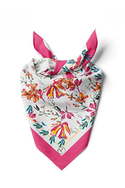 Burshe Spring Floral Patterned Silky - Satin Shawl