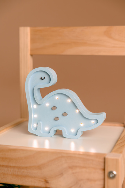 MiniVerse Store MiniVerse Montessori Doğal Ahşap Masif Mavi Dinazor Figürlü Ç...