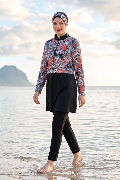 Haliç Mayo Μαγιό Τεσεττούρ με σχέδια, ολόσωμο, μεγάλου μεγέθους 18 Μαύρο01