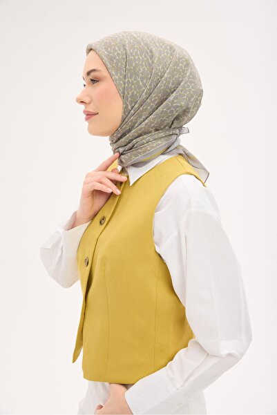 Silk Home Olinda Eşarp Yonca Desen Açık Gri 90x90