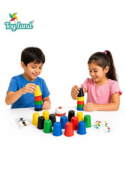TOY LAND Speed Cups Game Set – Fast Stacking & Matching Game with Bell, Patte...