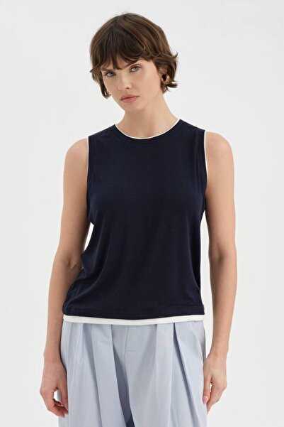 tw3 Γυναικεία μπλούζα διπλής στρώσης με εμφάνιση διπλού κομματιού, σχεδιασμός...