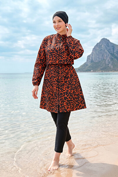 Haliç Mayo Μαγιό με σχέδια, πλήρως καλυμμένο, τεσσάρτεφλο 04 Μαύρο12