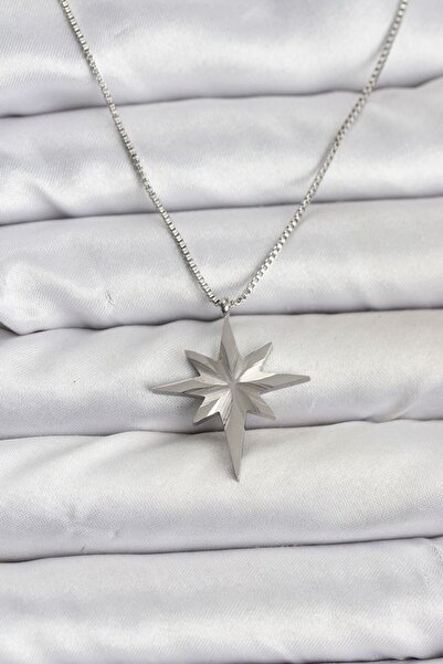 norsary 316L Steel Chain Silver Color Polar Star Model 60 cm Chain Women's Ne...