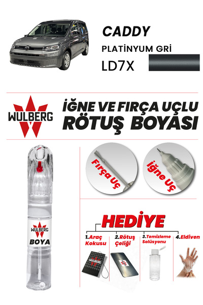 Wulberg Volkswagen Caddy Platinyum Gri LD7X Rötuş Boya 25 ml İğne & Fırça Uçl...