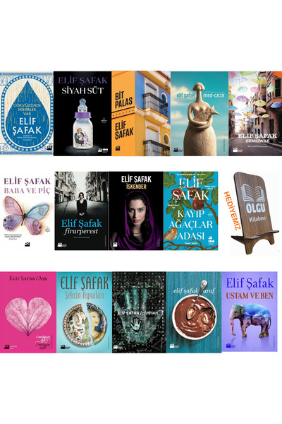Doğan Kitap Elif Şafak 14 kitap set TELEFON TUTUCU HEDİYE/ Siyah Süt - Gökyüz...