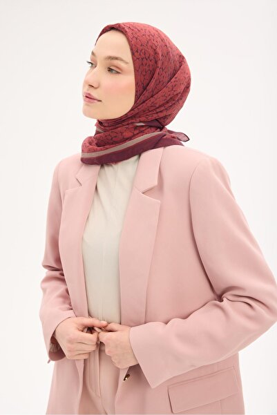Silk Home Olinda Eşarp Yonca Desen Mürdüm 90x90
