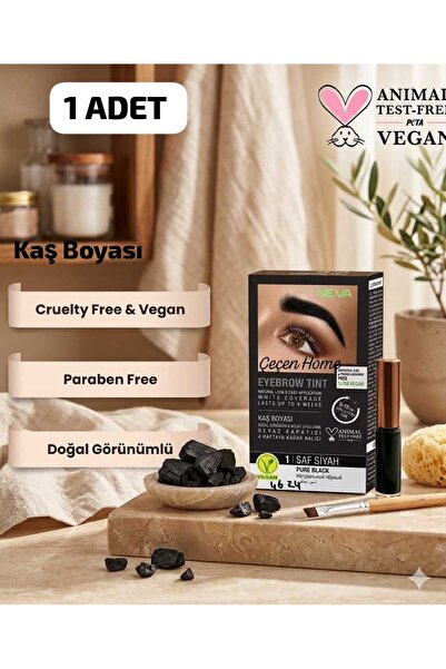 ÇEÇEN HOME (1 Adet) Kaş Boyası Seti , Amonyaksız %100 Vegan Kaş Boya Seti Doğ...